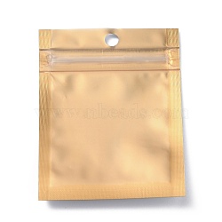 Plastic Zip Lock Bag, Storage Bags, Self Seal Bag, Top Seal, with Window and Hang Hole, Rectangle, Gold, 8x6x0.2cm, Unilateral Thickness: 3.1 Mil(0.08mm)(OPP-H001-03A-01)