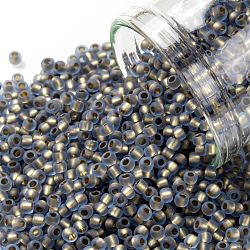 TOHO Round Seed Beads, Japanese Seed Beads, (997FM) Bronze Lined Light Sapphire Rainbow Matte, 11/0, 2.2mm, Hole: 0.8mm, about 3000pcs/10g(X-SEED-TR11-0997FM)