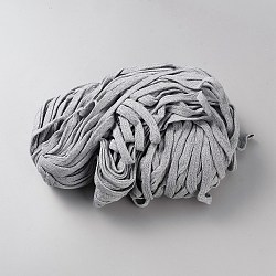 Braided Cotton Hollow Cord, Flat, Gray, 10mm, about 92.96 Yards(85m)/pc(OCOR-WH0091-57C)