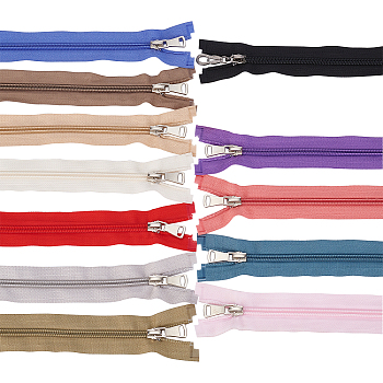 BENECREAT 13 Colors Garment Accessories, Nylon Closed-end Zipper, Zip-fastener Components, Mixed Color, 40x3.3x0.2cm, 13 colors, 1pc/color, 13pcs/bag
