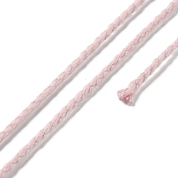 20M Polyester Braided Cord for Jewelry Making, Round, Misty Rose, 2mm, about 21.87 Yards(20m)/Roll