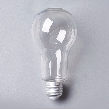Creative Plastic Light Bulb Shaped Bottle, Home Decoration, Party Decor, Silver, 13.6x6.8cm, Capacity: 200ml(6.76 fl. oz)