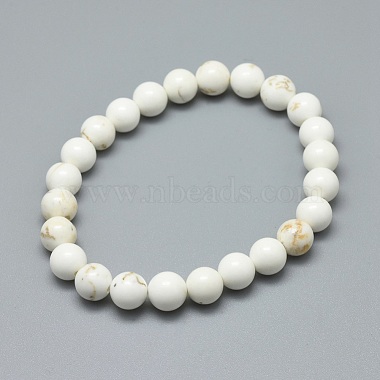 Bracelets extensibles en perles de magnésite naturelle(X-BJEW-K212-A-008)-2