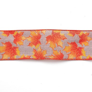 10M Thanksgiving Day Theme Wired Linen Ribbon(OCOR-G013-02F)-2
