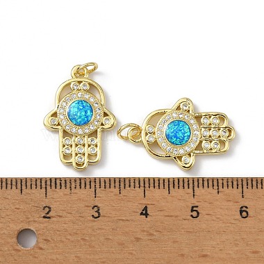 Brass Micro Pave Cubic Zirconia Pendants(KK-A197-14G)-3