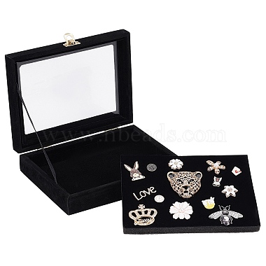 Black Rectangle Velvet Jewelry Box