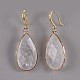 Boucles d'oreilles en cristal de quartz naturel en forme de larme(EJEW-JE02998-02)-1