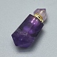 Faceted Natural Amethyst Openable Perfume Bottle Pendants(G-E556-12F)-2