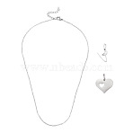 1Pc 304 Stainless Steel Cable Chain Necklaces, with 1Pc 304 Stainless Steel Pendants, Heart with Heart, 1Pc Stainless Steel Charms, Letter with Little Heart, Letter V, 15.7 ~16.5 inch(40~42cm), Pendant: 11x8x1.5mm, Hole: 3.5x2.5mm(NJEW-TA0001-24V)