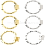 6Pcs 2 Colors Brass Screw Carabiner Lock Charms, for Necklaces Making, Long-Lasting Plated, Cadmium Free & Lead Free & Nickel Free, Ring, Mixed Color, 20x2mm, Screw: 6x5x5mm, 3pcs/color(KK-HS0001-08)