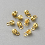 925 Sterling Silver Cord End, Folding Crimp Ends, Golden, 8x4.5mm, Hole: 2mm, Inner Diameter: 4mm(DIY-WH0888-126C-G)