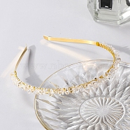 Wire Wrapped Natural White Jade Chip Hair Bands, with Metal Hoop, for Women Girls, 140x120x25mm(PW-WG27230-14)