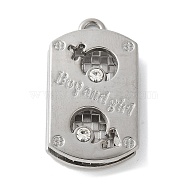 Alloy Rhinestone Pendants, Platinum, Gender Signs, 34x18.5x6.5mm, Hole: 2.5mm(PALLOY-D290-24P-02)