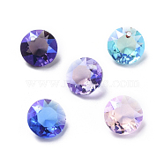 Glass Rhinestone Charms, Faceted, Flat Round, Mixed Color, 10x5.3mm, Hole: 1.2mm(RGLA-L016-A-M)