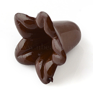 Opaque Acrylic Beads, Trumpet Flower Beads, Flower, Coconut Brown, 17x17x12mm, Hole: 1.5mm, about 775pcs/500g(SACR-Q149-C40)