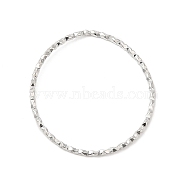 Non-Tarnish 304 Stainless Steel Linking Rings, Textured, Round Ring, Stainless Steel Color, 24~25x1mm, Inner Diameter: 22~23mm(STAS-Z041-07P)