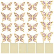 Paper 3D Butterfly Decorations, with Adhesive Sticker, for Fridge Magnets or Wall Decorations, Mixed Color, Butterfly: 205~230x266~300x0.2mm, 14pcs/bag(DIY-WH0308-366)