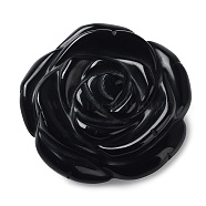 Natural Obsidian Beads, Top Drilled, Flower, 35x13.5~15mm, Hole: 1mm(G-E579-01A)