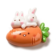Animal Rabbit Theme Opaque Resin Decoden Cabochons, Carrot, 26x30x10mm(CRES-B020-01C)