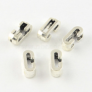 Antique Silver Plated Alloy Letter Slide Charms, Lead Free & Cadmium Free, Letter.C, 10.5x4.5x4mm, Hole: 7x2mm(X-TIBEP-S296-C-RS)