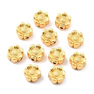 Rack Plating Alloy Beads, Cadmium Free & Lead Free, Long-Lasting Plated, Flower, Matte Gold Color, 8.5x8x5mm, Hole: 1.5mm(PALLOY-Z013-24MG-RS)