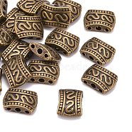 Tibetan Style Zinc Alloy Multi-Strand Links, Cadmium Free & Lead Free, Rectangle, Antique Bronze, 11x8x4mm, Hole: 1mm(PALLOY-ZN784-AB-LF)