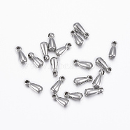 304 Stainless Steel Charms, Chain Extender Drop, Teardrop, Stainless Steel Color, 6x2.5mm, Hole: 1mm(X-STAS-H376-76)