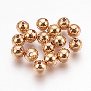 Brass Spacer Beads, Nickel Free, Real 18K Gold Plated, Round, 6mm, Hole: 1mm(X-KK-Q735-211G)