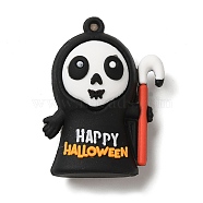 Hallowmas Theme PVC Plastic Pendants, Mixed Shapes, Skeleton, 48.5x37x17mm, Hole: 3mm(KY-U003-02C)