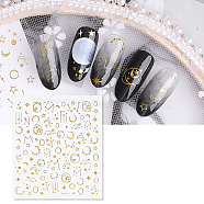 Nail Art Stickers Decals, Self-adhesive, 3D Stickers, For Nail Tips Decorations, Gold, 138x90mm(MOST-PW0001-114B)