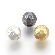 Brass Beads, Long-Lasting Plated, Lead Free & Cadmium Free & Nickel Free, Round, Bumpy, Matte Style, Mixed Color, 8mm, Hole: 3mm(KK-F744-04-NR)