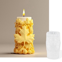 DIY Silicone Candle Molds, Resin Casting Molds, Leaf with Column, White, 85x85x122mm(SIMO-D300-02)