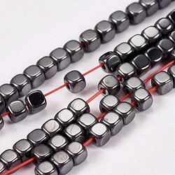 Non-magnetic Synthetic Hematite Beads Strands, Cube, Grade AAAA, 3x3x3mm, Hole: 1mm(X-G-J172-3x3mm-04)