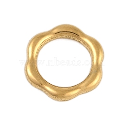 Ion Plating(IP) 304 Stainless Steel Linking Ring, Flower Link, Real 18K Gold Plated, 13.5x12.5x2mm(STAS-U019-45G)