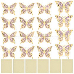 Paper 3D Butterfly Decorations, with Adhesive Sticker, for Fridge Magnets or Wall Decorations, Mixed Color, Butterfly: 205~230x266~300x0.2mm, 14pcs/bag(DIY-WH0308-366)