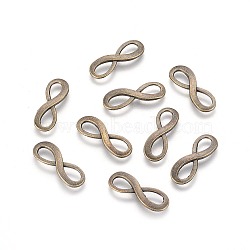 Tibetan Style Alloy Links connectors, Infinity, Cadmium Free & Nickel Free & Lead Free, Antique Bronze, 8x22.5x1mm, Hole: 4x7mm, about 1360pcs/1000g(TIBE-23890-AB-NR)