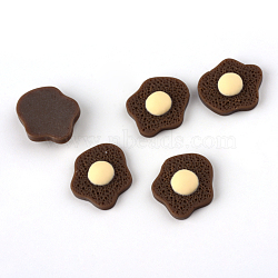 Resin Cabochons, Food, Coconut Brown, 13.5x16.5x4mm(X-CRES-Q163-13mm-04C)