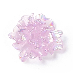 Resin Cabochon, AB Color, Flower, Plum, 23x22x9mm(RESI-E033-01)