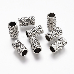 Tibetan Style Alloy Beads, Tube, Antique Silver, Lead Free & Cadmium Free, 17x10mm, Hole: 7mm(LF9336Y)