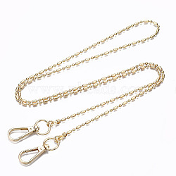 Bag Chains Straps, Brass Ball Chains, with Alloy Swivel Clasps, for Bag Replacement Accessories, Light Gold, 110x0.3cm(KK-S361-009KC)