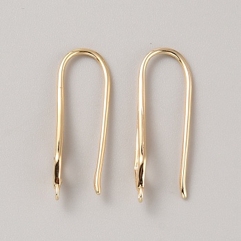 Brass Earring Hooks, Earring Wire with Loops, Hollow Rhombus, Golden, 20 Gauge, 24.5x5mm, Hole: 1mm, Pin: 0.8mm