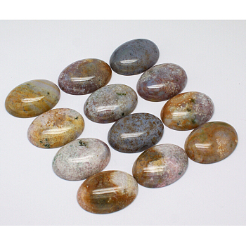 Natural Indian Agate Cabochons, Oval, 25x18x7~10mm.