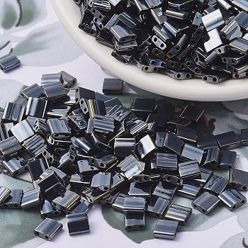 MIYUKI TILA Beads, Japanese Seed Beads, 2-Hole, (TL464) Light Gunmetal, 5x5x1.9mm, Hole: 0.8mm, about 5900pcs/500g