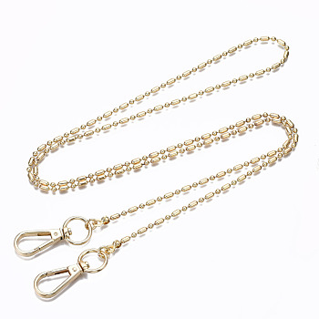 Bag Chains Straps, Brass Ball Chains, with Alloy Swivel Clasps, for Bag Replacement Accessories, Light Gold, 110x0.3cm