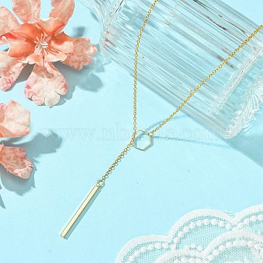 Brass Lariat Necklaces(NJEW-JN05015)-2