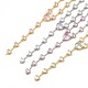 Cubic Zirconia Heart Link Chain Lariat Necklace(NJEW-E074-07)-1