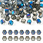 60Pcs 2 Colors Electroplate Glass Beads, Polygon, Faceted, Half Plated, Mixed Color, 11~12x10.5~11x9mm, Hole: 0.9~1mm, about 30pcs/color(EGLA-TADJ0001-19A)