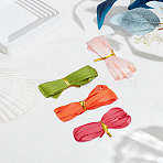 20 Yards 4 Colors Single Face Solid Color Satin Ribbon, Christmas Ribbon for Wedding, Gift Wrapping, with 4 Pcs Metallic Wire Twist Ties, Mixed Color, 3/8 inch(9~10mm), 5 Yards(4.55m)/color(SRIB-LP0001-23)