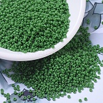 MIYUKI Round Rocailles Beads, Japanese Seed Beads, (RR411) Opaque Green, 11/0, 2x1.3mm, Hole: 0.8mm, about 5500pcs/50g(SEED-X0054-RR0411)