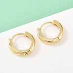 Brass Hoop Earrings, Cadmium Free & Lead Free, Long-Lasting Plated, Rack Plating, Real 18K Gold Plated, 13.5x15x3mm(EJEW-A156-14B-G)
